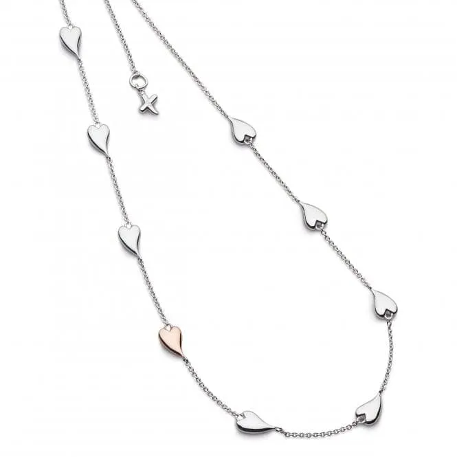 Desire Kiss Blush Heart 18" Station Necklace 90501RRP