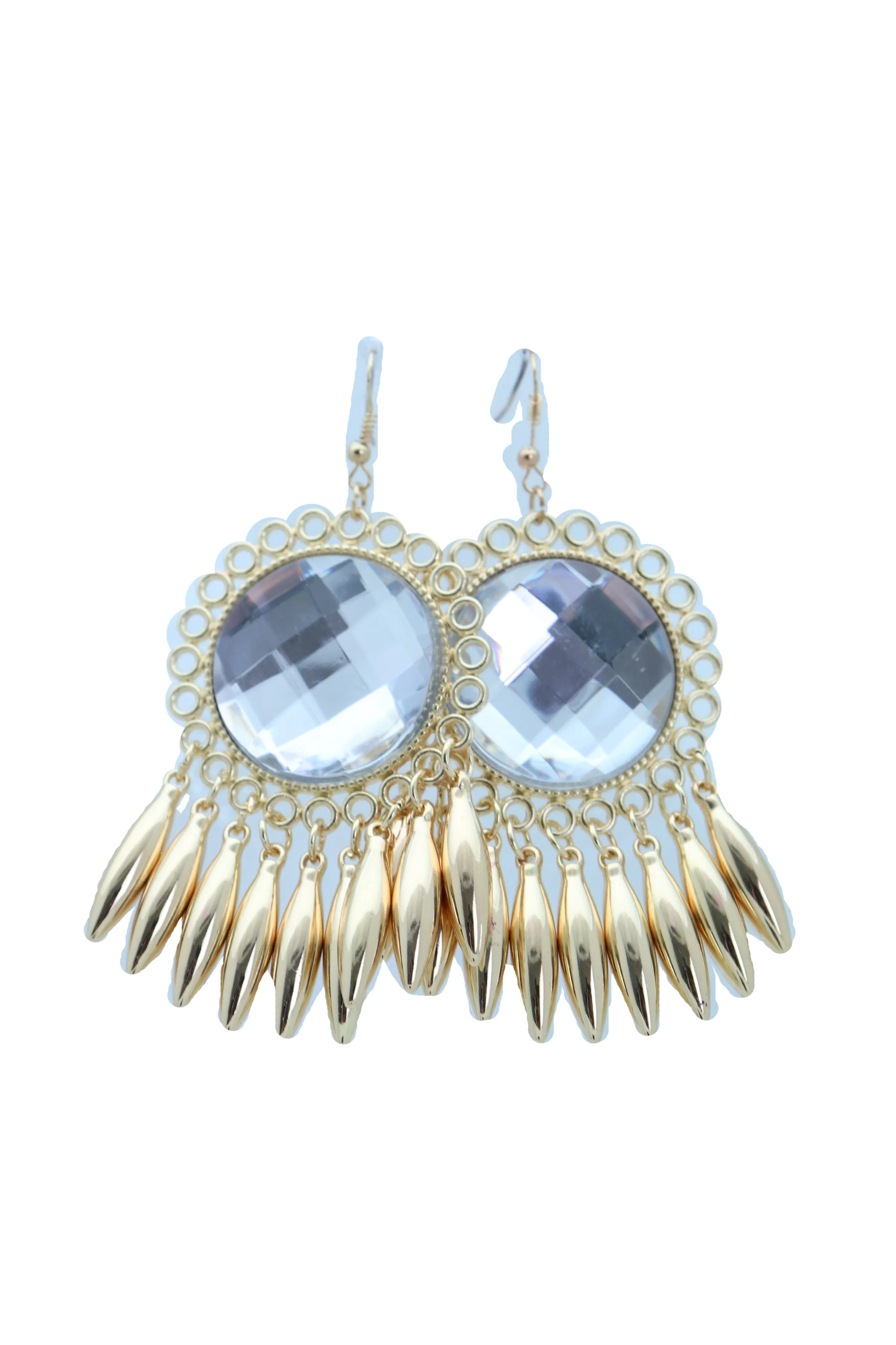 Earrings Set Hook Gold Shiny Sun Flower Charm Bling Style Sexy Look
