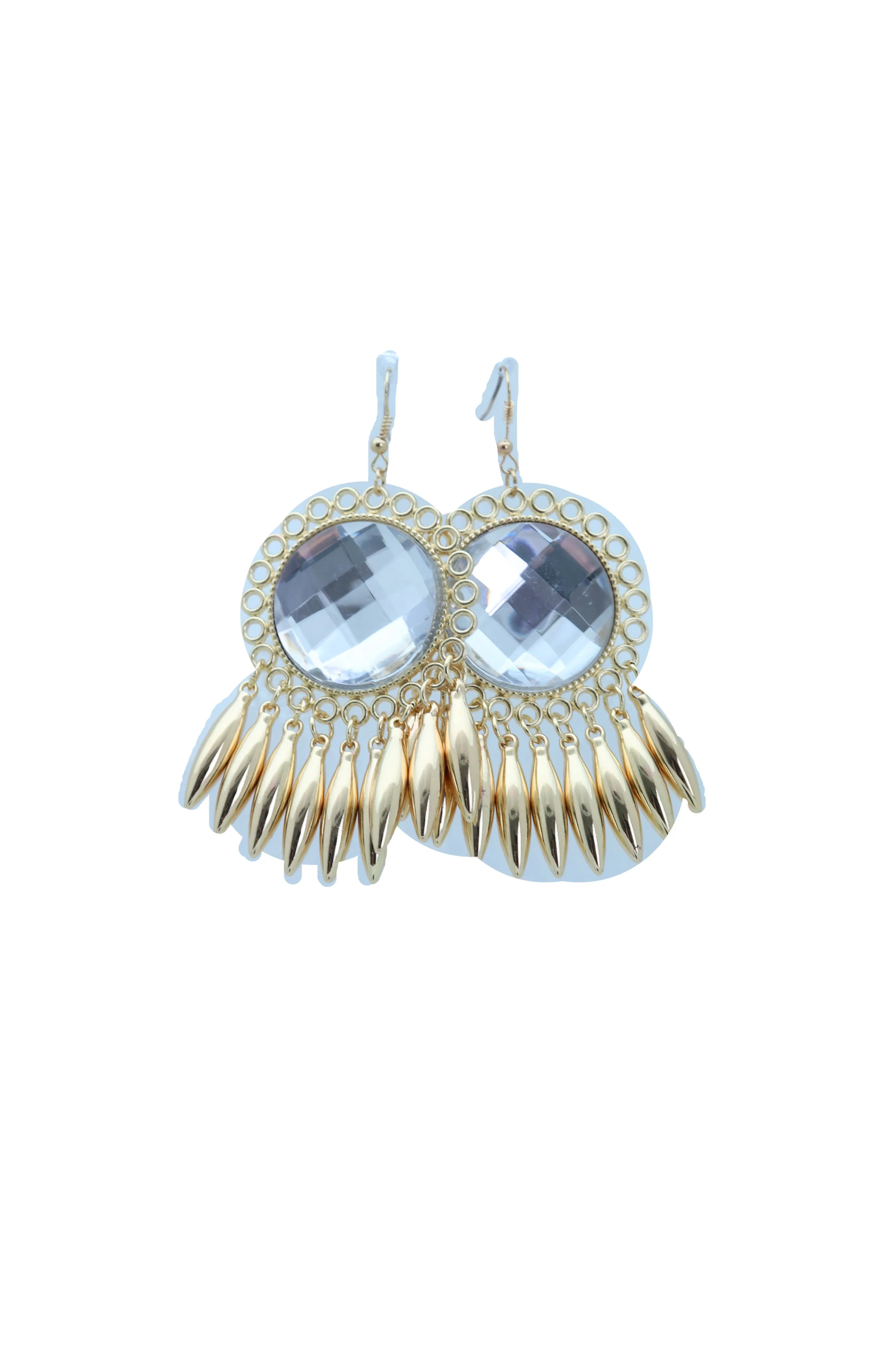 Earrings Set Hook Gold Shiny Sun Flower Charm Bling Style Sexy Look