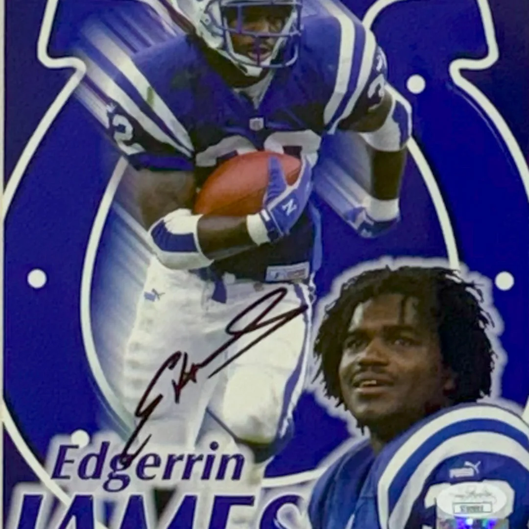 Edgerrin James Signed Indianapolis Colts Framed 8x10 Photo
