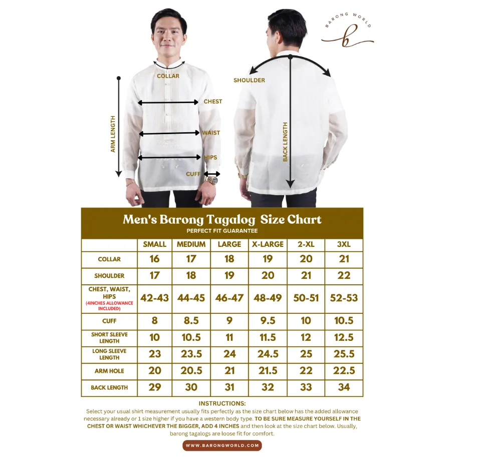 Elegant Filipino Barong Tagalog with Modern Patterns - Vedasto - JN68