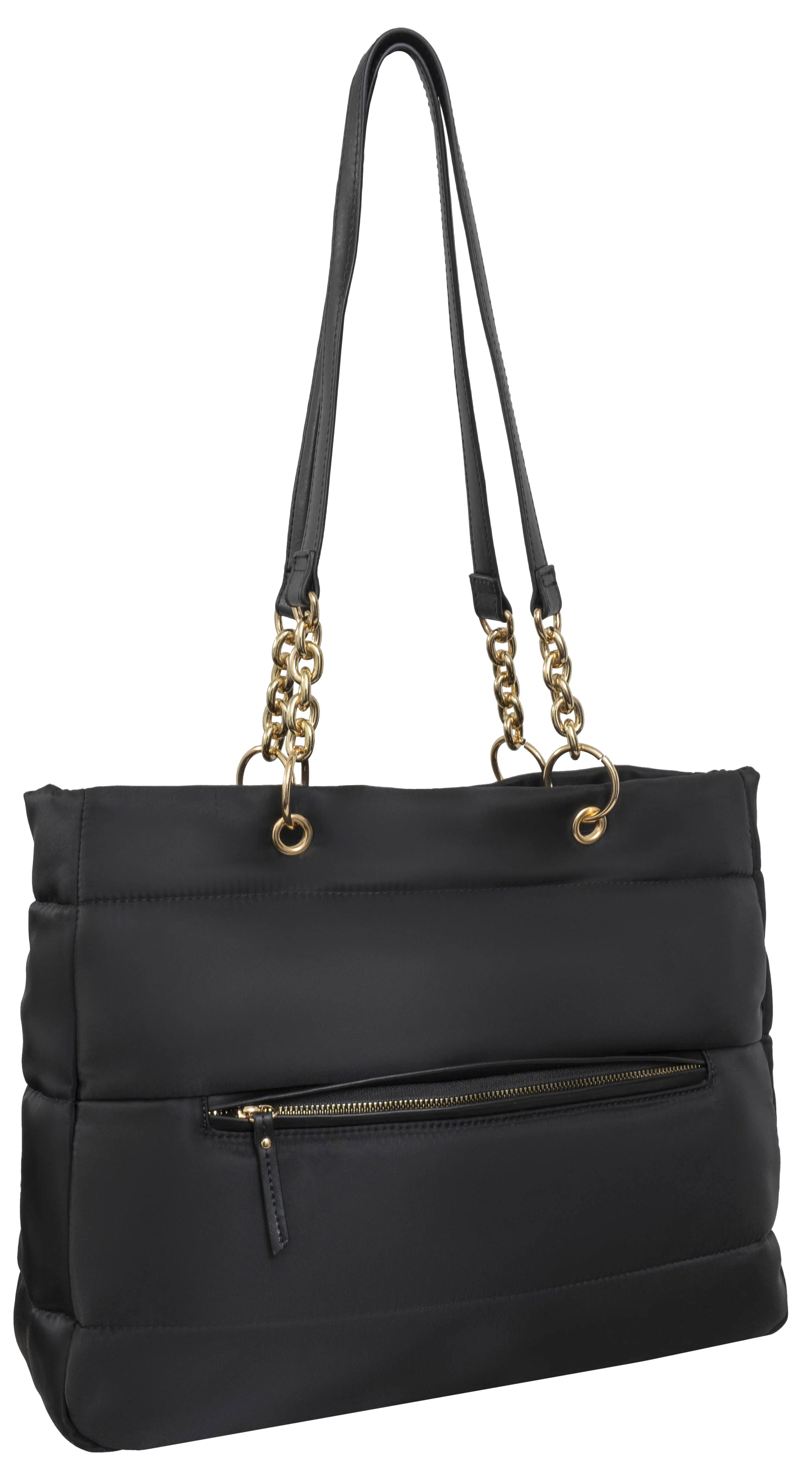 Ellen Tracy Nylon Tubular Chain Handle Tote Bag