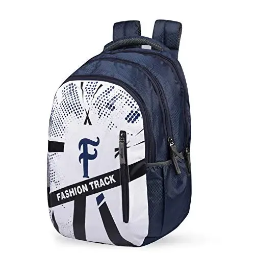 Fashion Track Polyester 15.6-inch  Backpack (Blue)