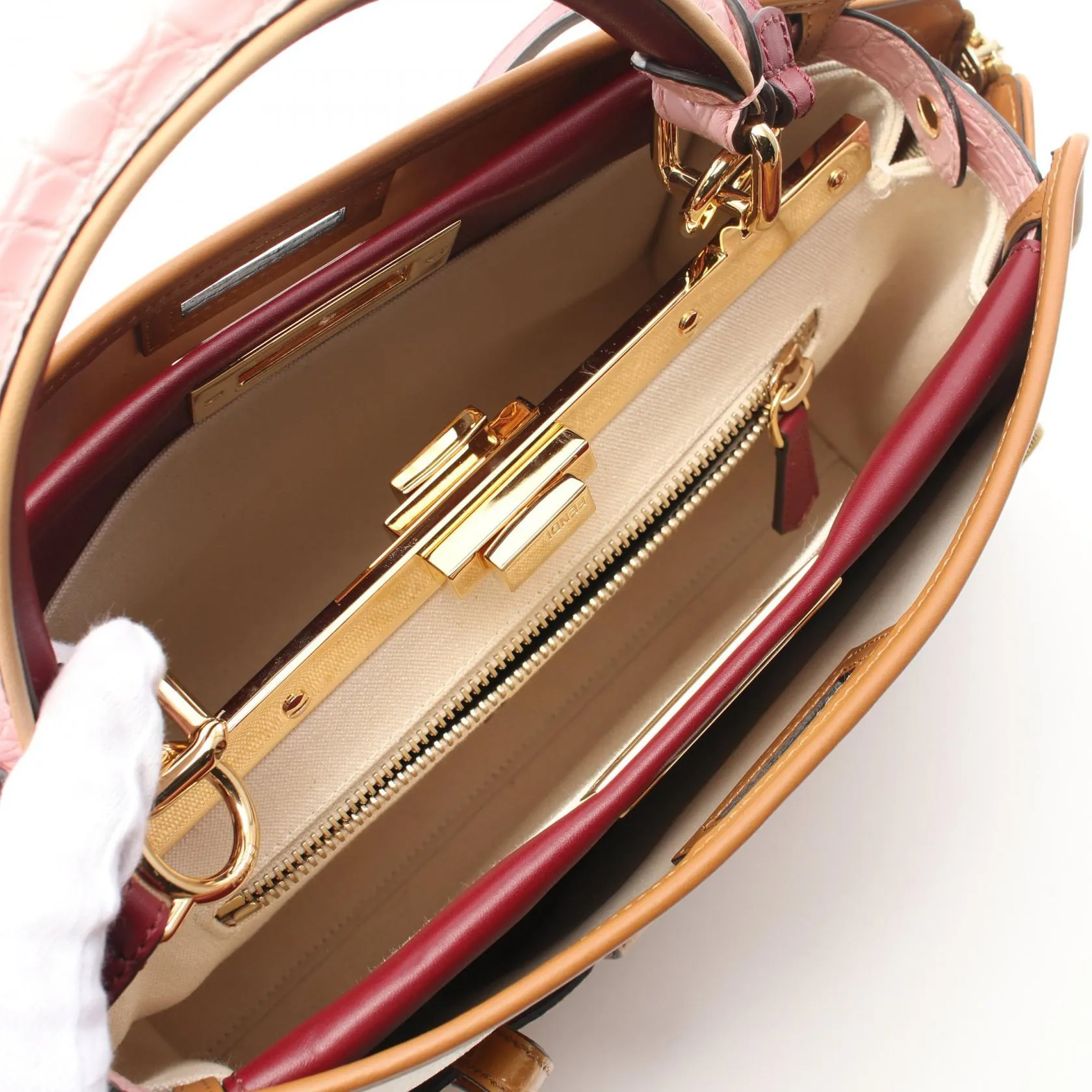 Fendi Peekaboo Defender Handbag PVC Canvas Leather