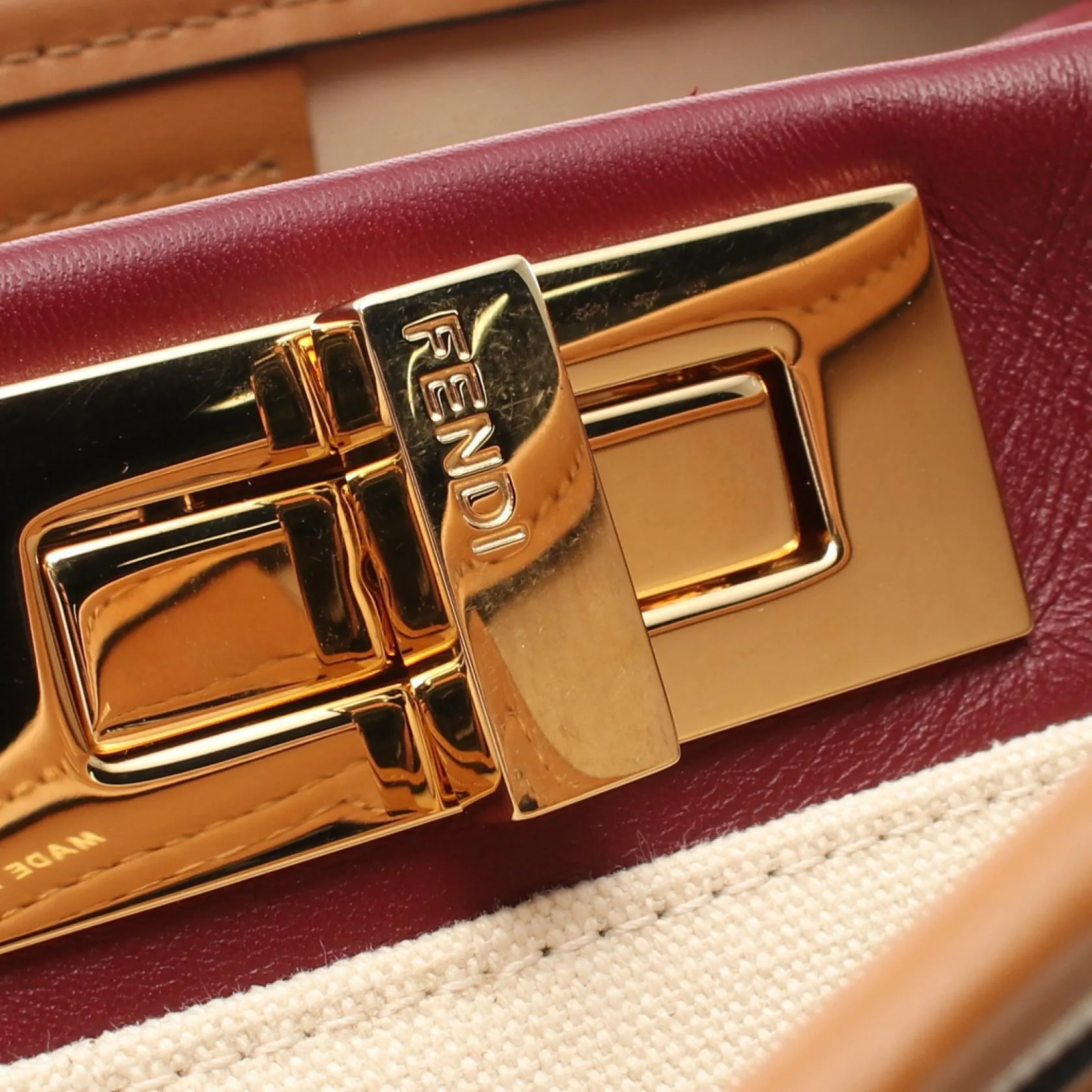Fendi Peekaboo Defender Handbag PVC Canvas Leather