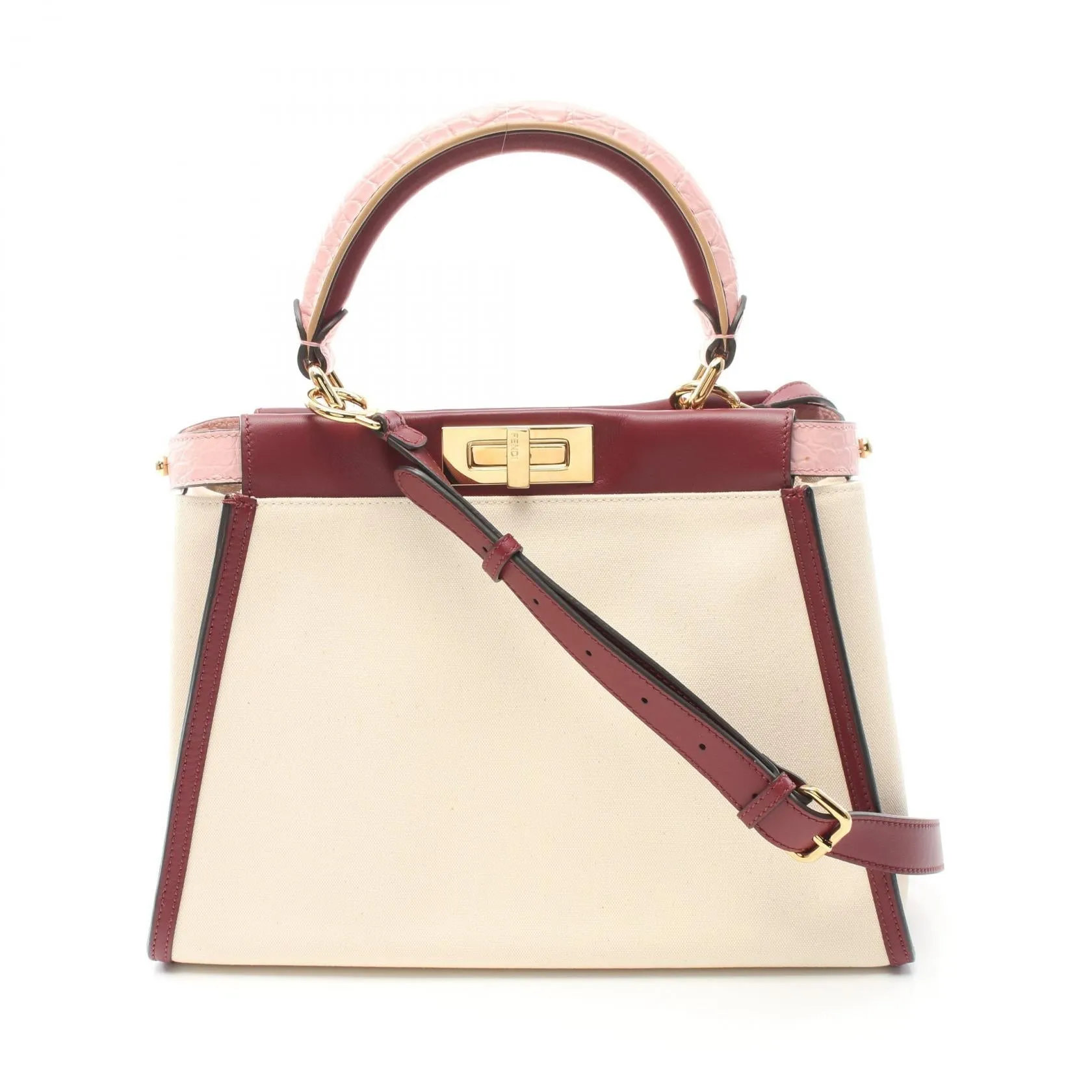Fendi Peekaboo Defender Handbag PVC Canvas Leather