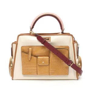 Fendi Peekaboo Defender Handbag PVC Canvas Leather
