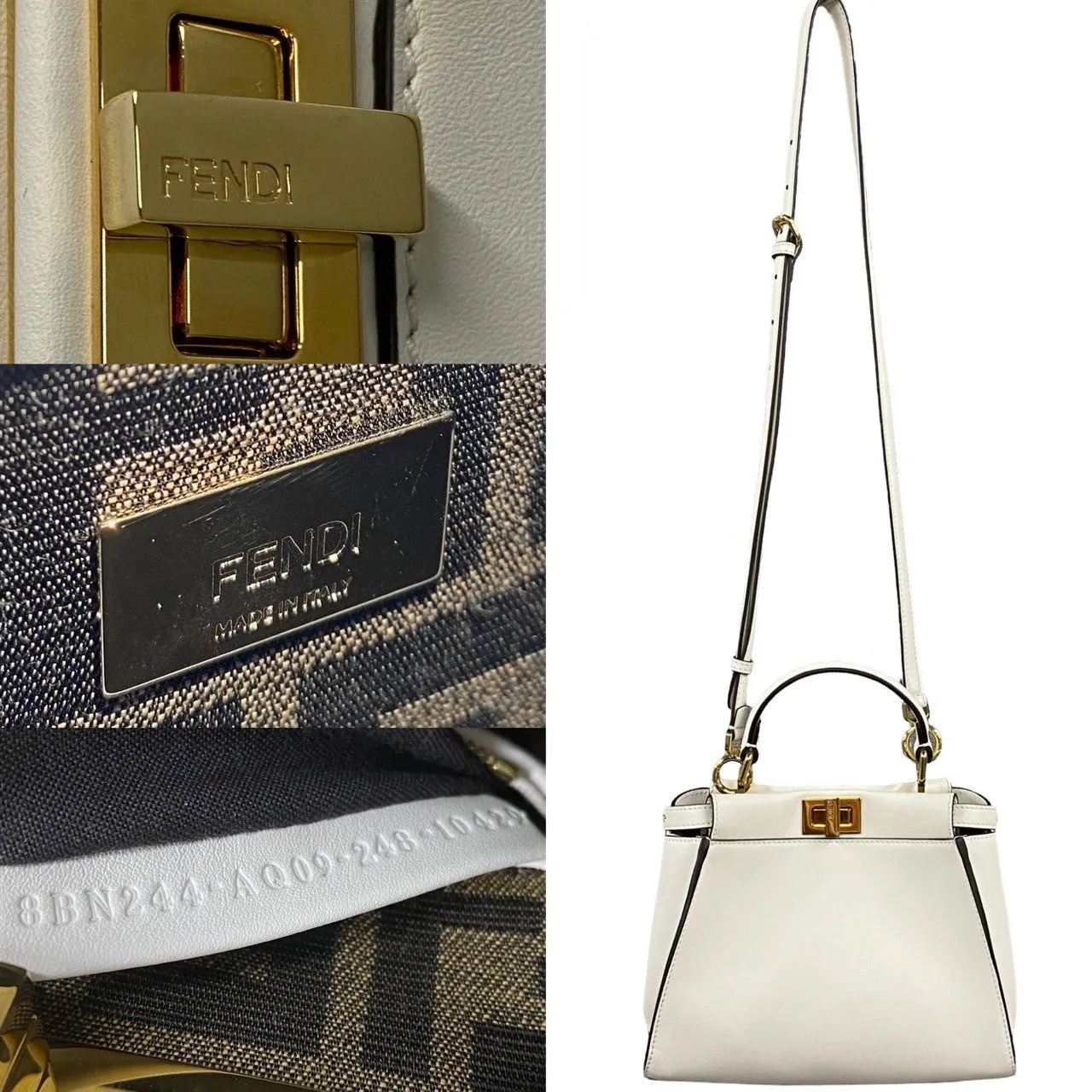 Fendi Peekaboo Mini Leather 2way Handbag