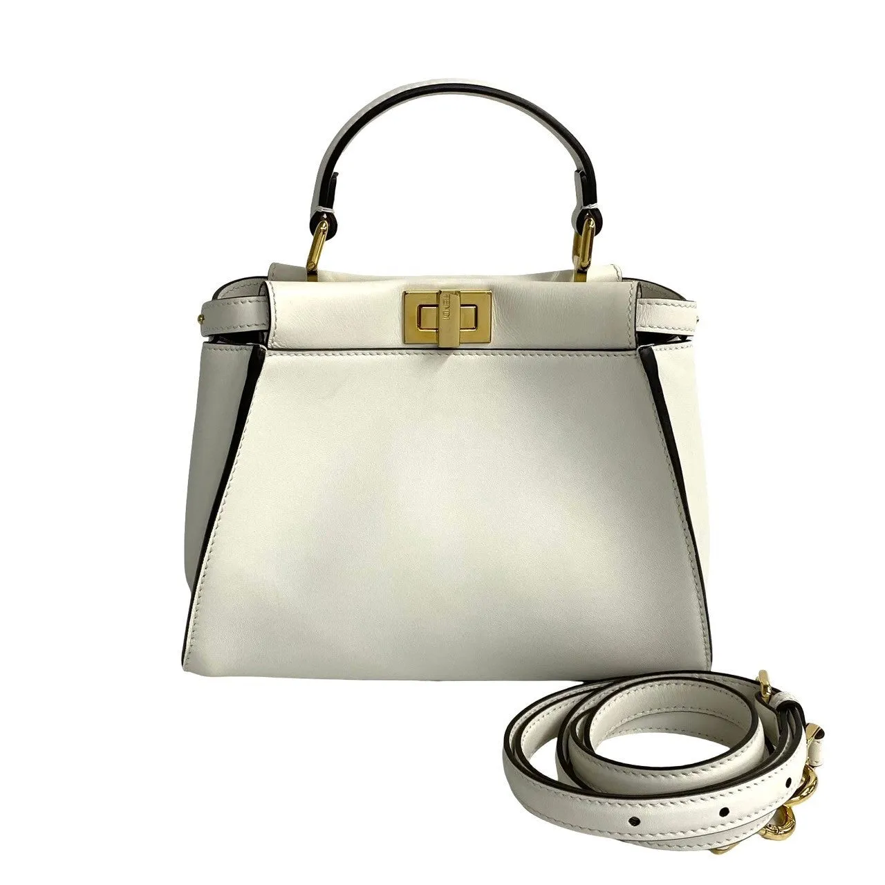 Fendi Peekaboo Mini Leather 2way Handbag