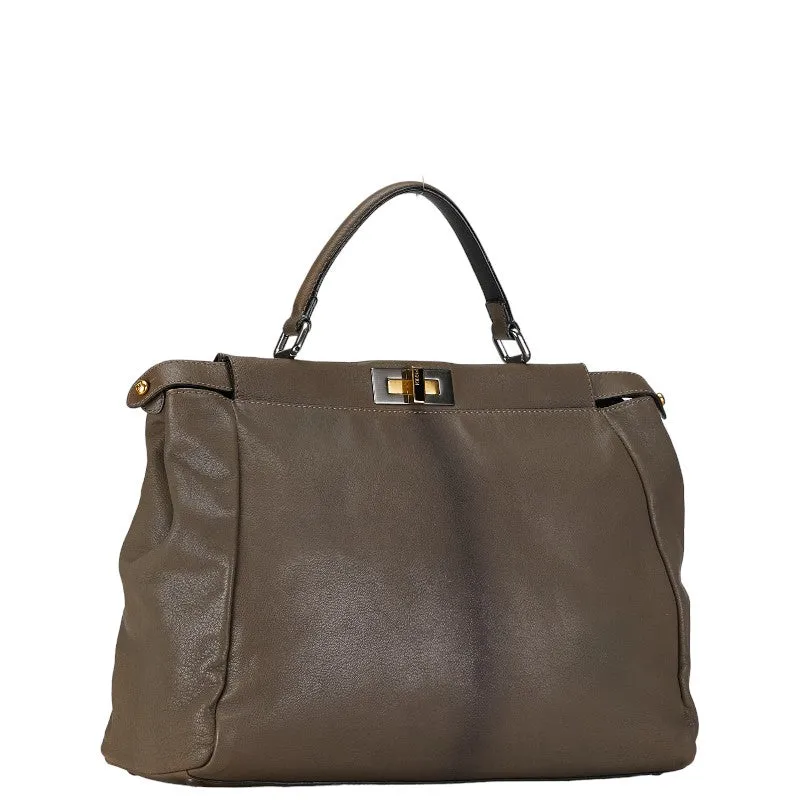 Fendi Peekaboo Zucca Leather Handbag 8BN210
