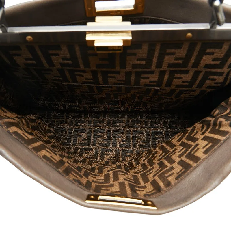 Fendi Peekaboo Zucca Leather Handbag 8BN210