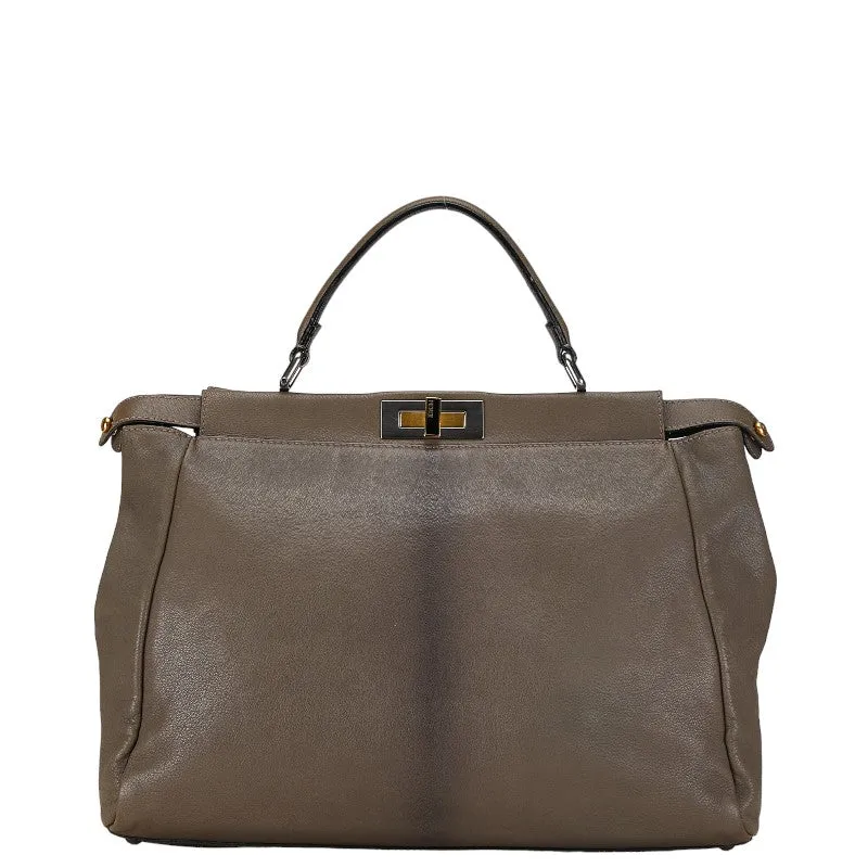 Fendi Peekaboo Zucca Leather Handbag 8BN210