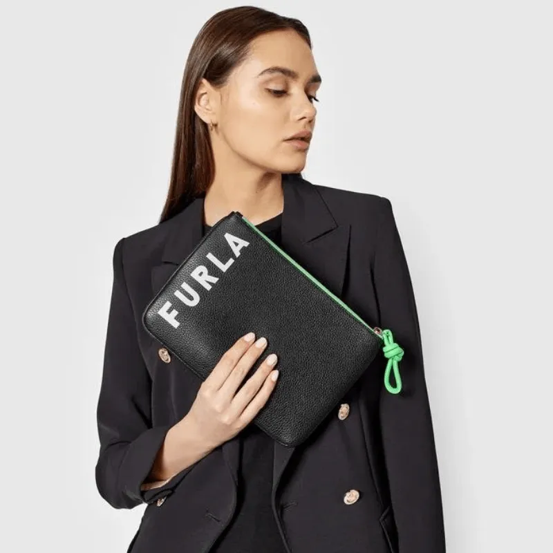 Furla Essential Large Pouch - Nero Talco Fluorescente