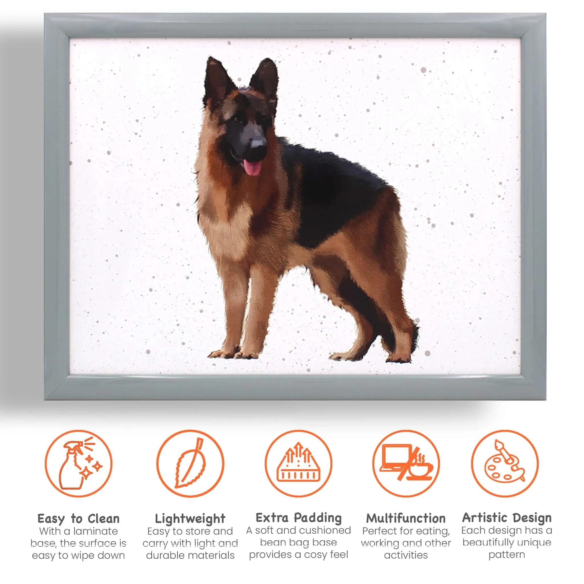 German Shepard Lap Tray Bean Bag Serving Tray