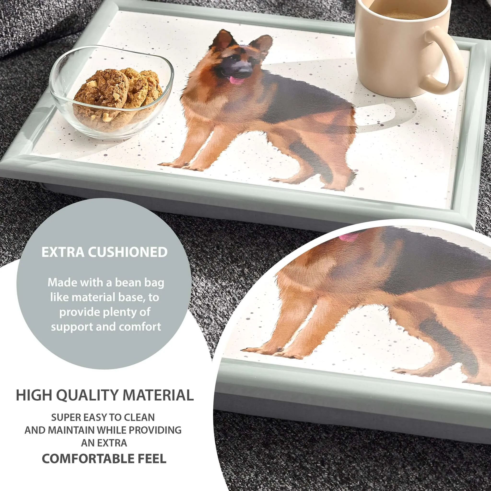 German Shepard Lap Tray Bean Bag Serving Tray