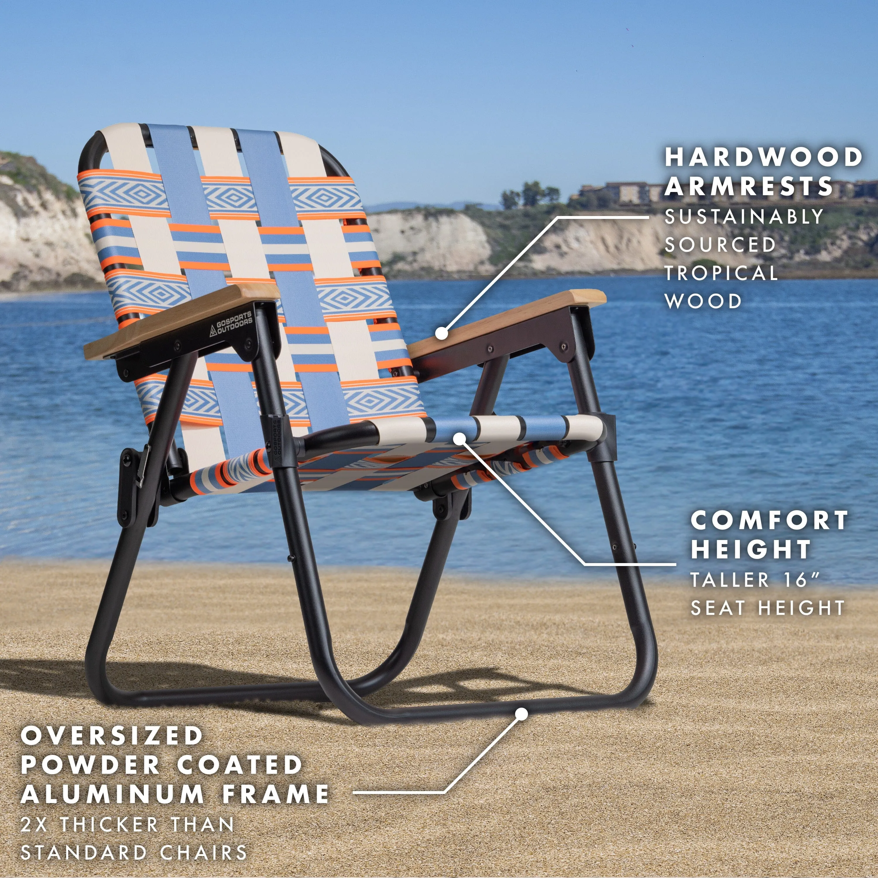 GoSports Outdoors WOVN Premium Beach & Camping Chair - BAJA