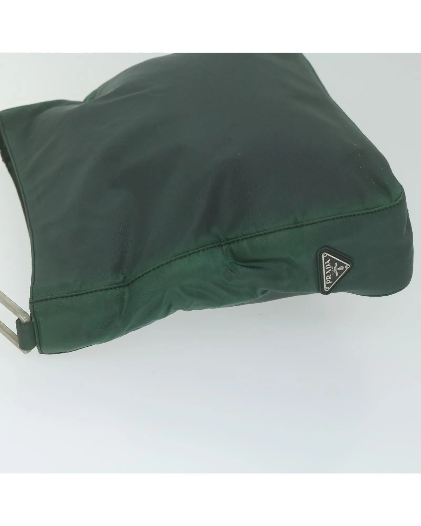 Green Nylon Shoulder Bag with 22cm Drop