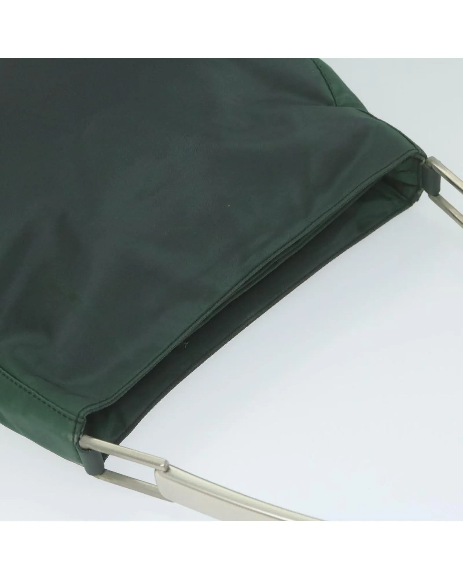 Green Nylon Shoulder Bag with 22cm Drop