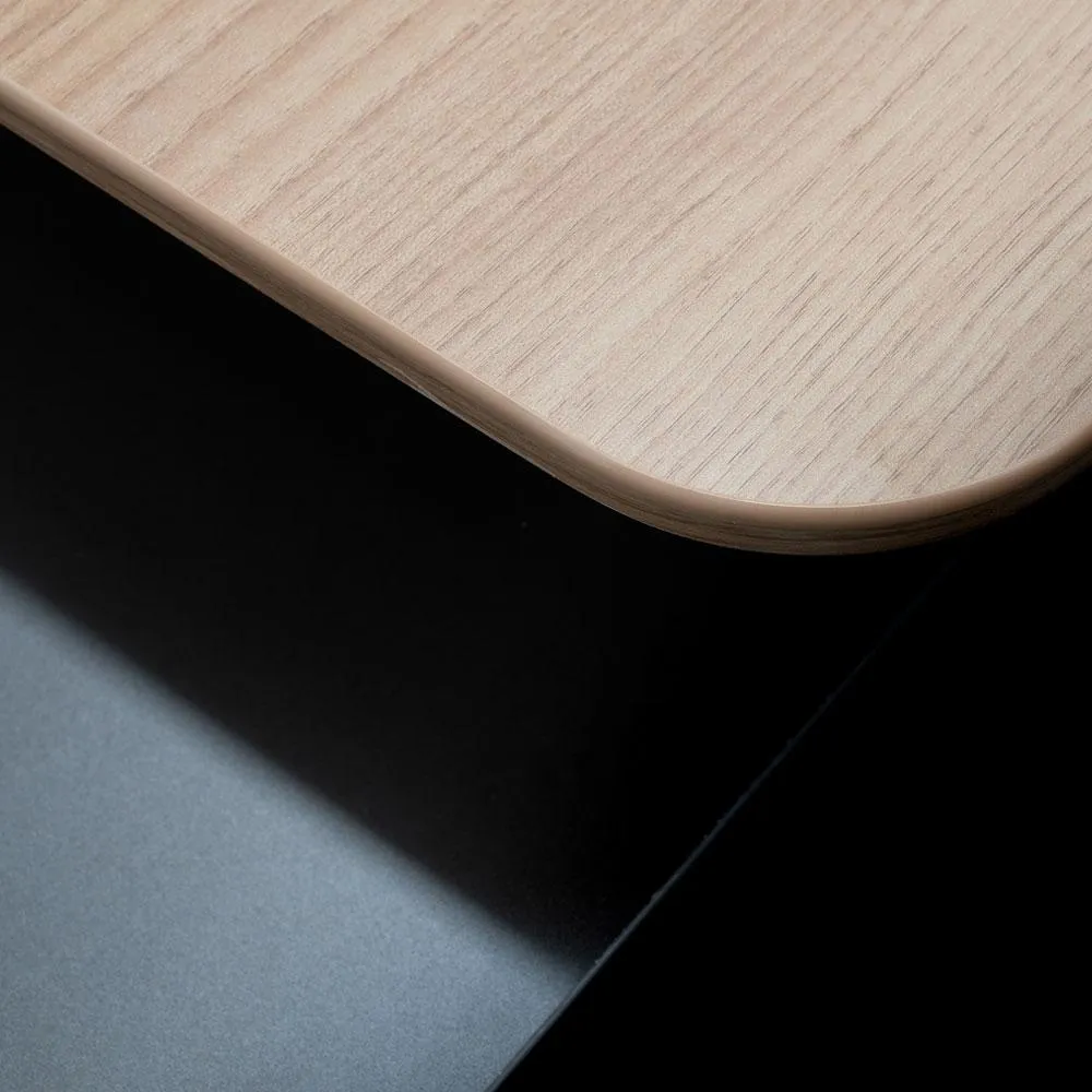 Hayes 2m Right Return Office Desk - Natural - Black