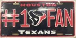 Houston Texans #1 Fan NFL Embossed Metal License Plate