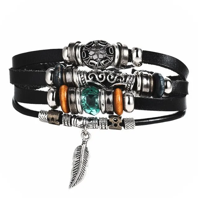 IF ME™ Vintage Multi-Layer Men's Leather Bracelet Sets