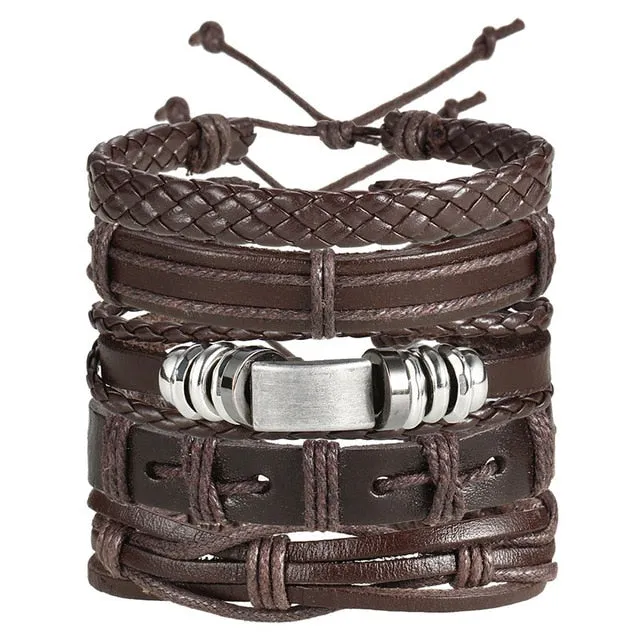 IF ME™ Vintage Multi-Layer Men's Leather Bracelet Sets