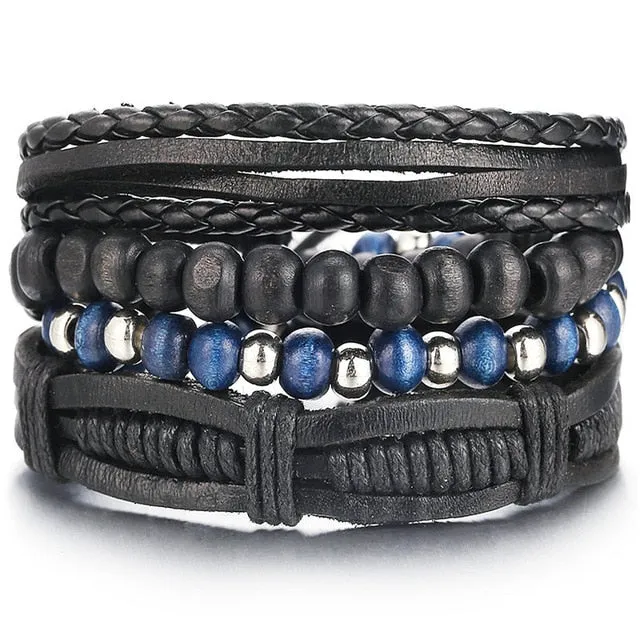 IF ME™ Vintage Multi-Layer Men's Leather Bracelet Sets