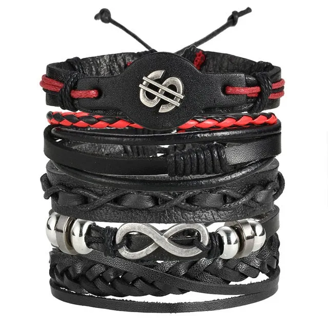 IF ME™ Vintage Multi-Layer Men's Leather Bracelet Sets