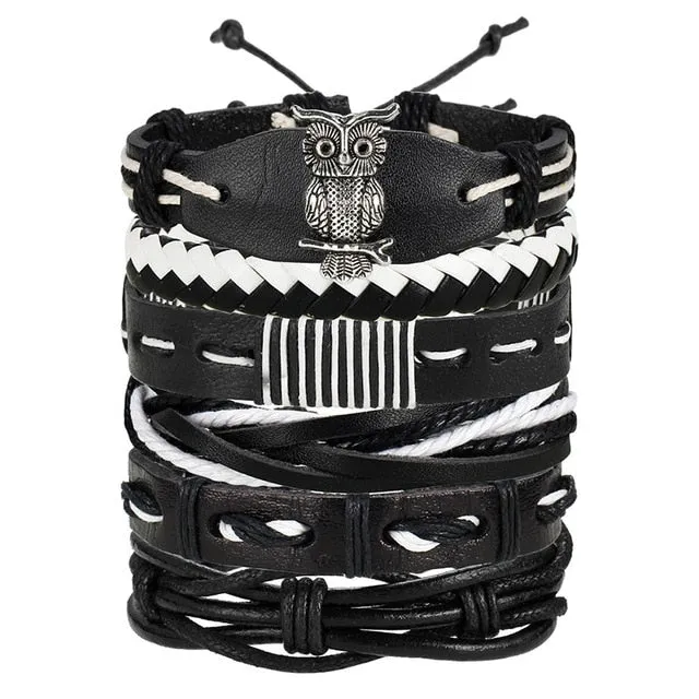 IF ME™ Vintage Multi-Layer Men's Leather Bracelet Sets