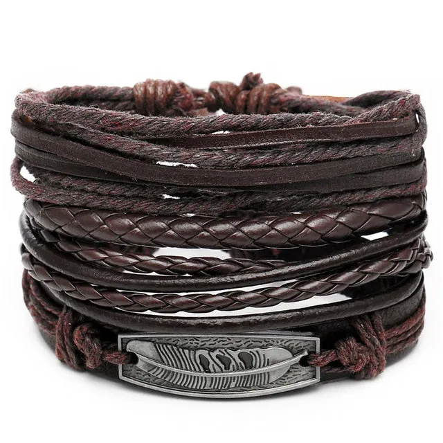 IF ME™ Vintage Multi-Layer Men's Leather Bracelet Sets