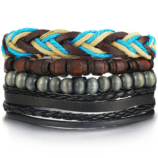 IF ME™ Vintage Multi-Layer Men's Leather Bracelet Sets