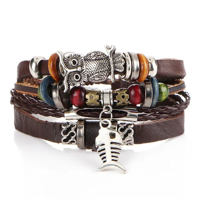 IF ME™ Vintage Multi-Layer Men's Leather Bracelet Sets
