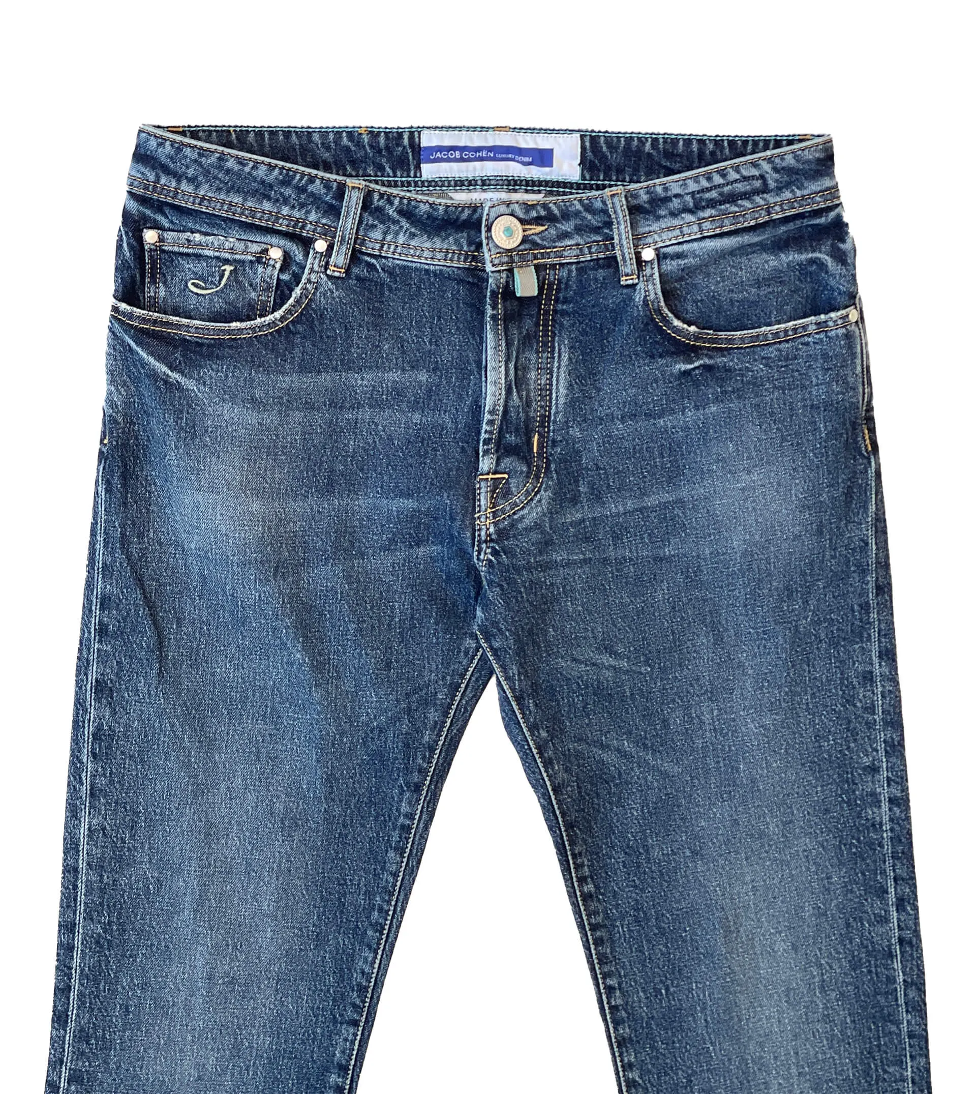 JACOB COHEN Five Pocket Unique Logo Patch Denim