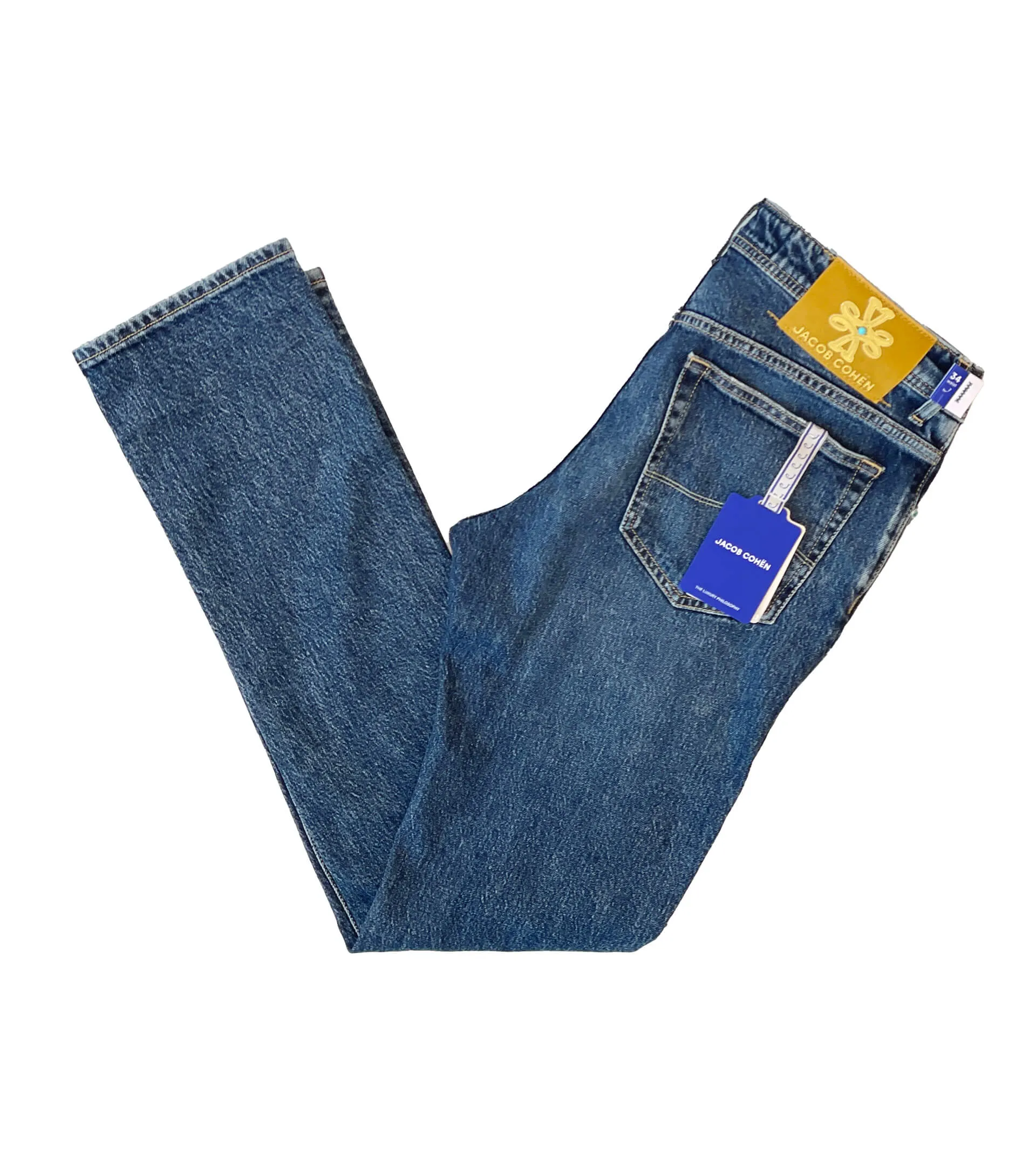 JACOB COHEN Five Pocket Unique Logo Patch Denim