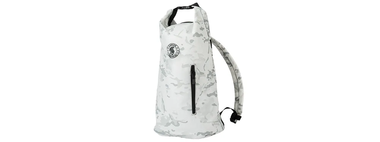 Lancer Tactical 1000D Nylon Tactical Barrel Backpack (Snow Camo) Airsoft Gun Accessories