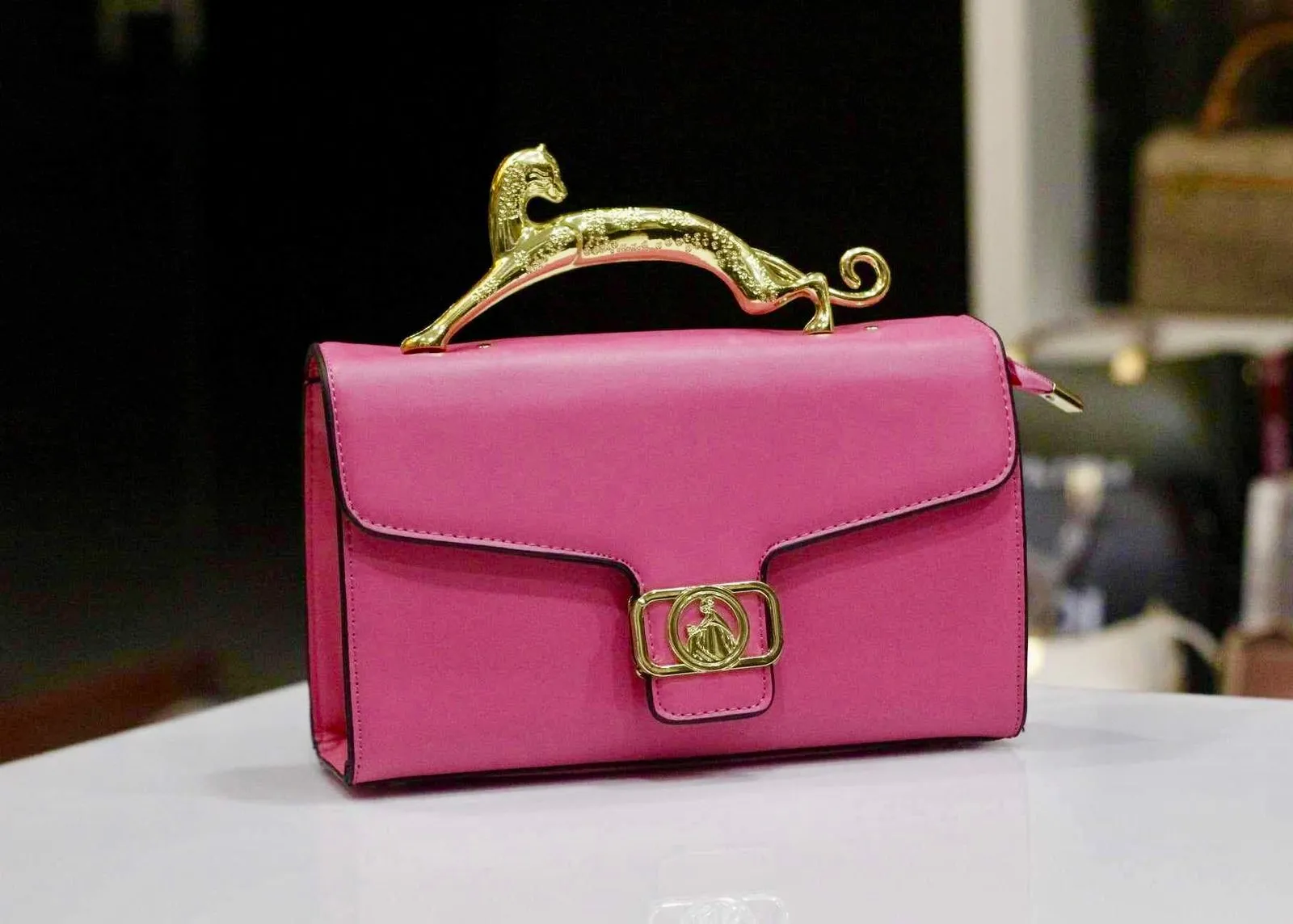 LANVIN Cross Body Women Bag with Long Belt (Pink)