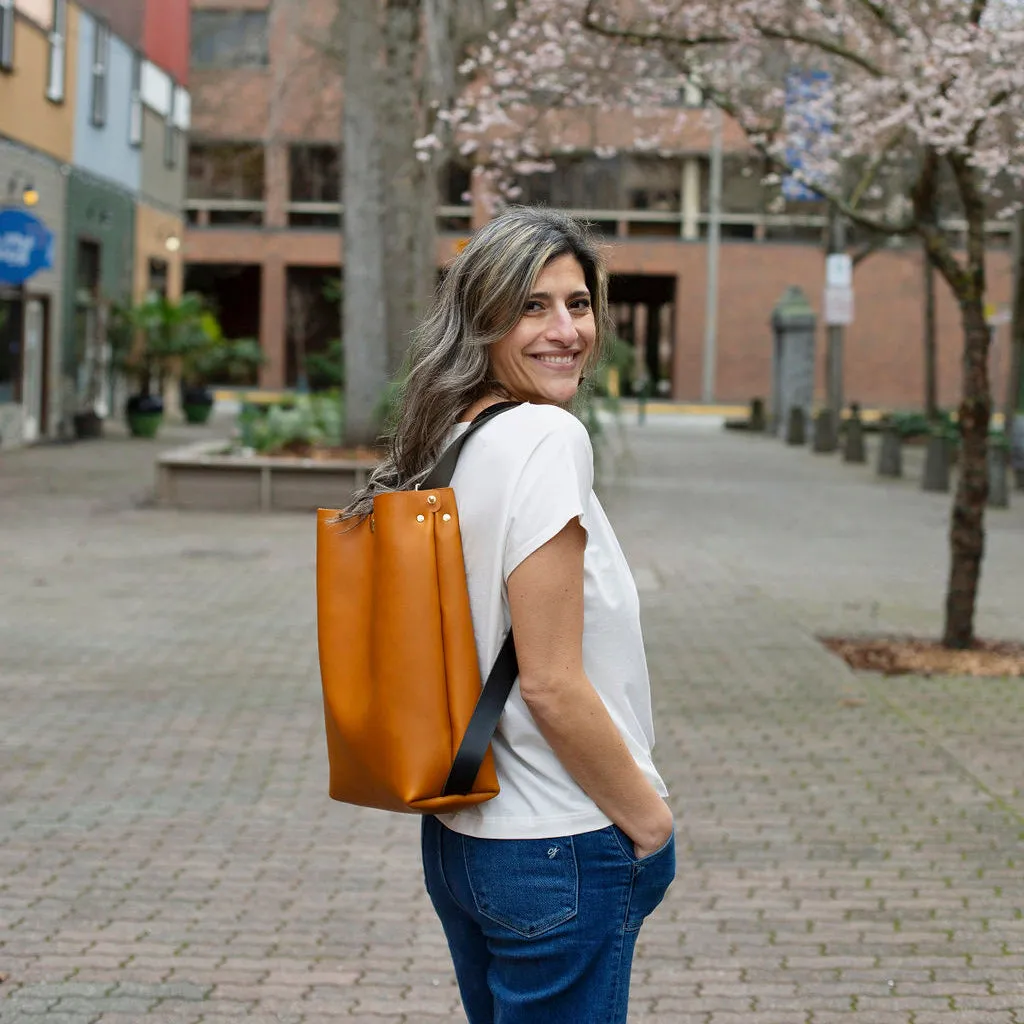 Large Crossback (crossbody   backpack) - Honey Leather