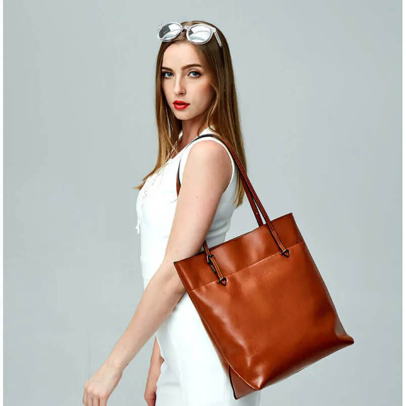Leather Shoulder Tote Bag - Versatile Women's Bag NZ