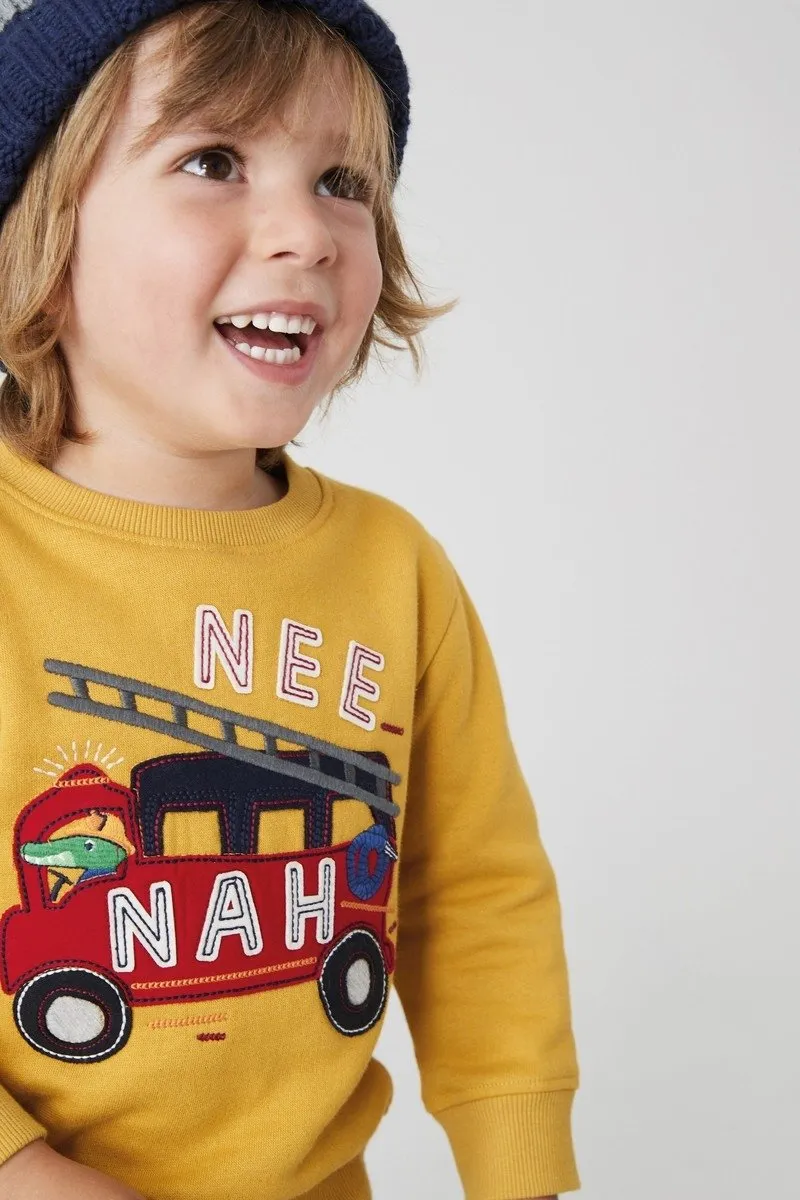 Little Boy's Yellow Cartoon Sweatshirt