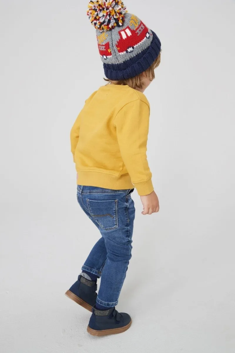 Little Boy's Yellow Cartoon Sweatshirt
