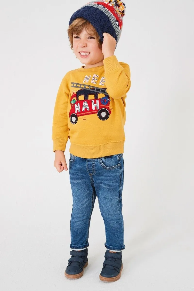 Little Boy's Yellow Cartoon Sweatshirt