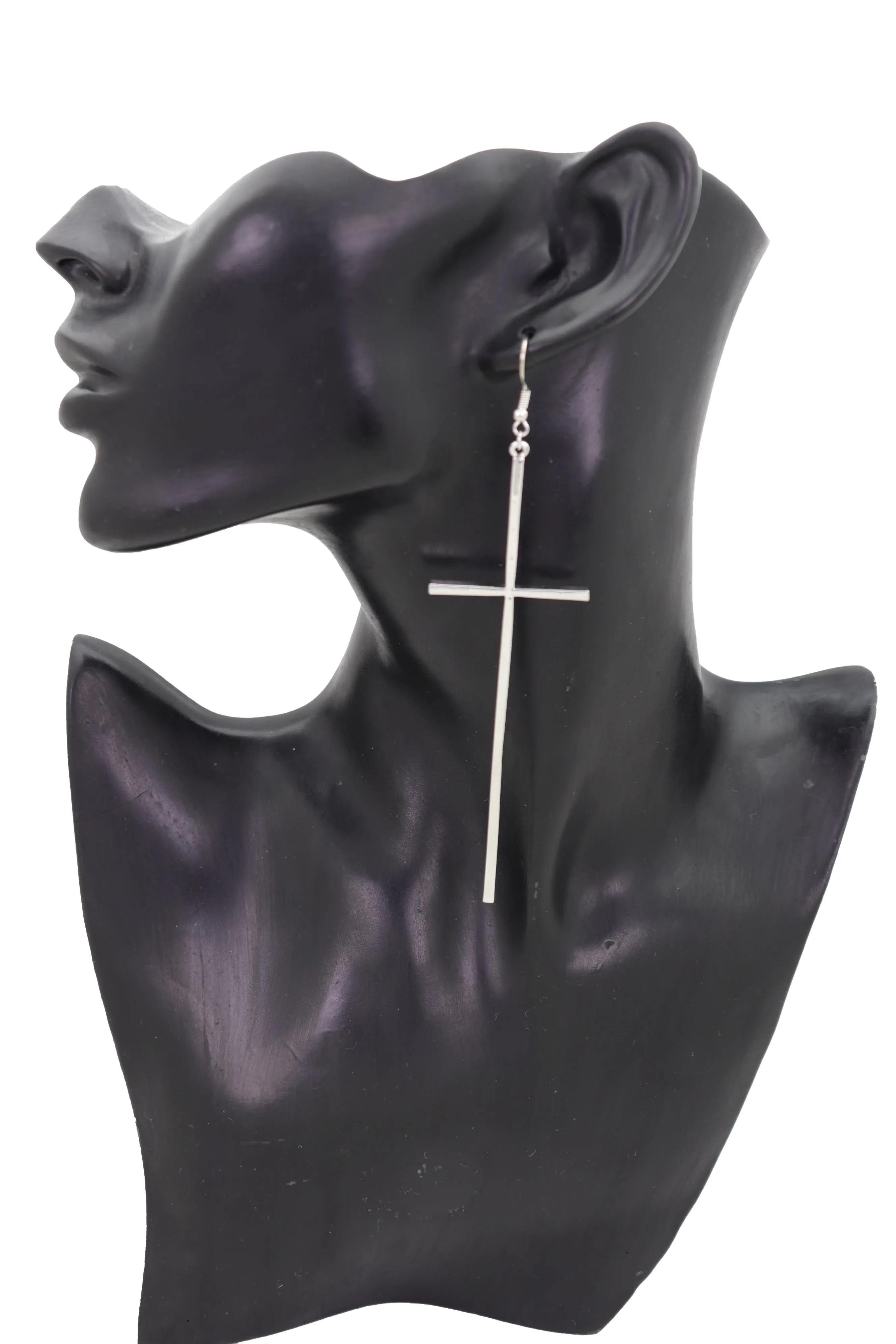 Long Cross Dangle Earrings