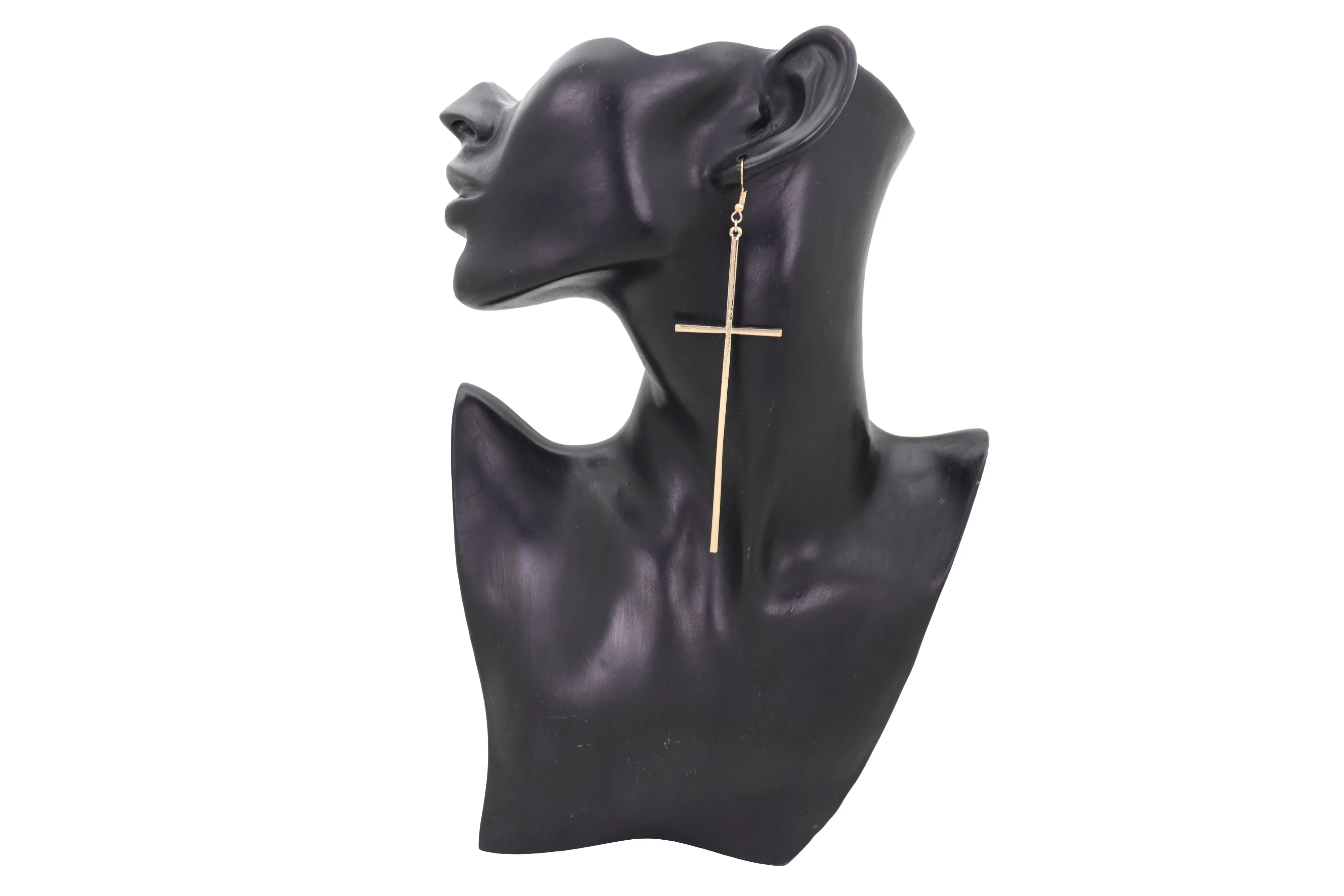 Long Cross Dangle Earrings