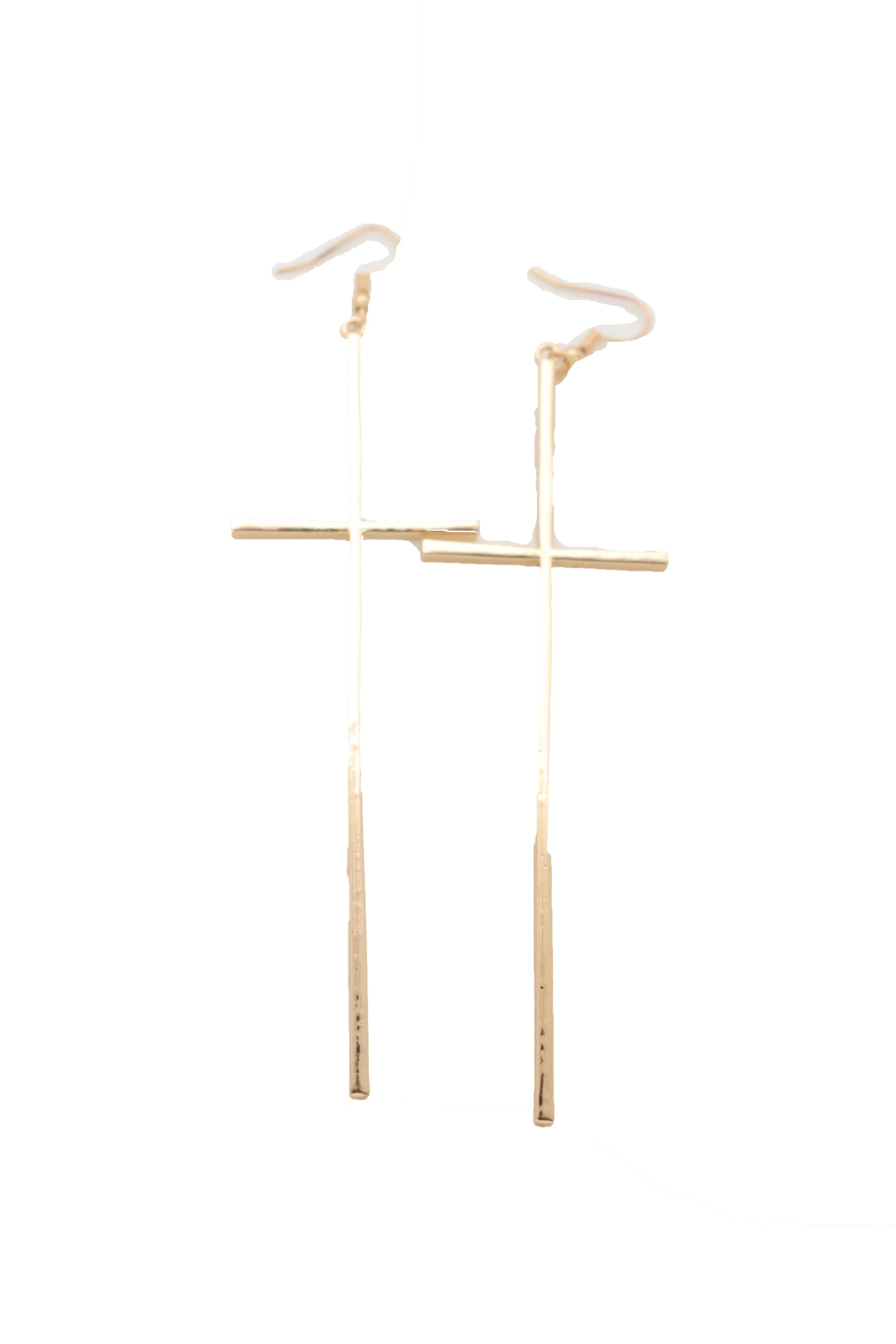 Long Cross Dangle Earrings