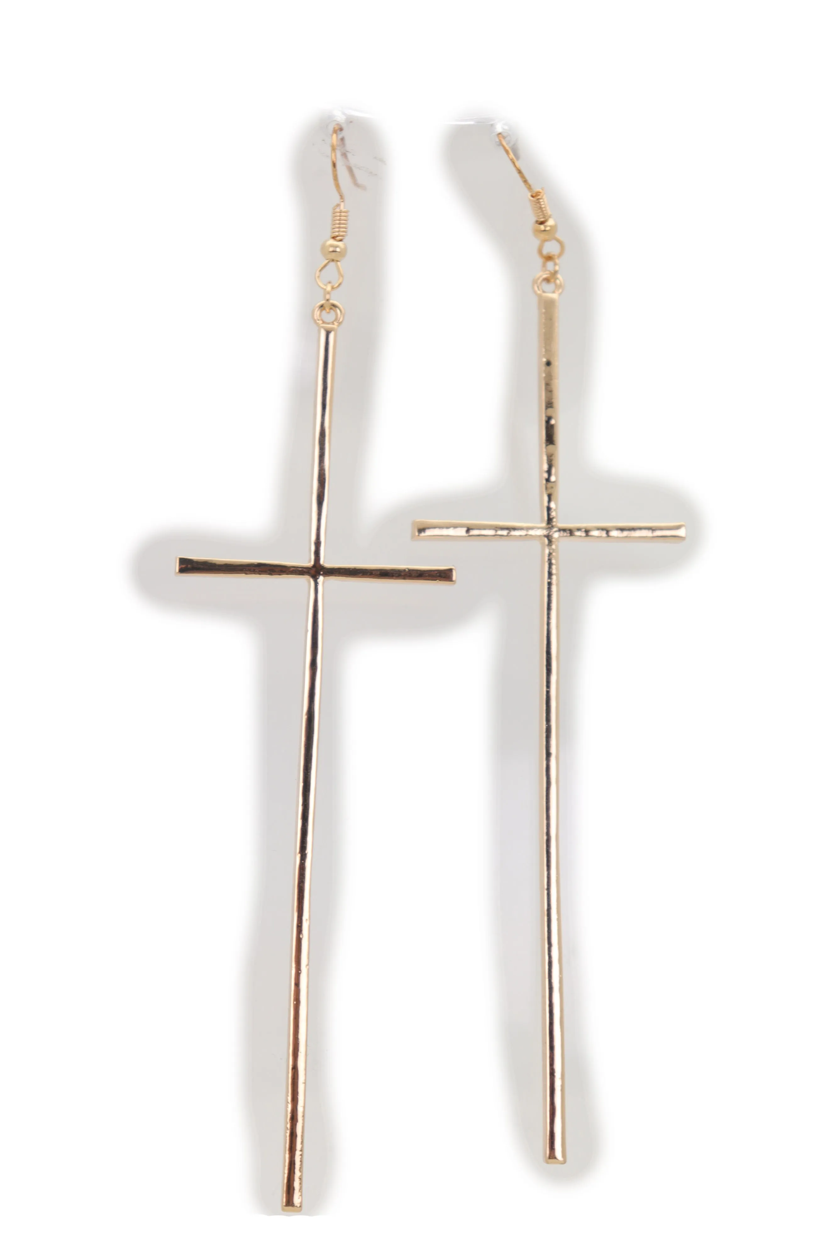 Long Cross Dangle Earrings