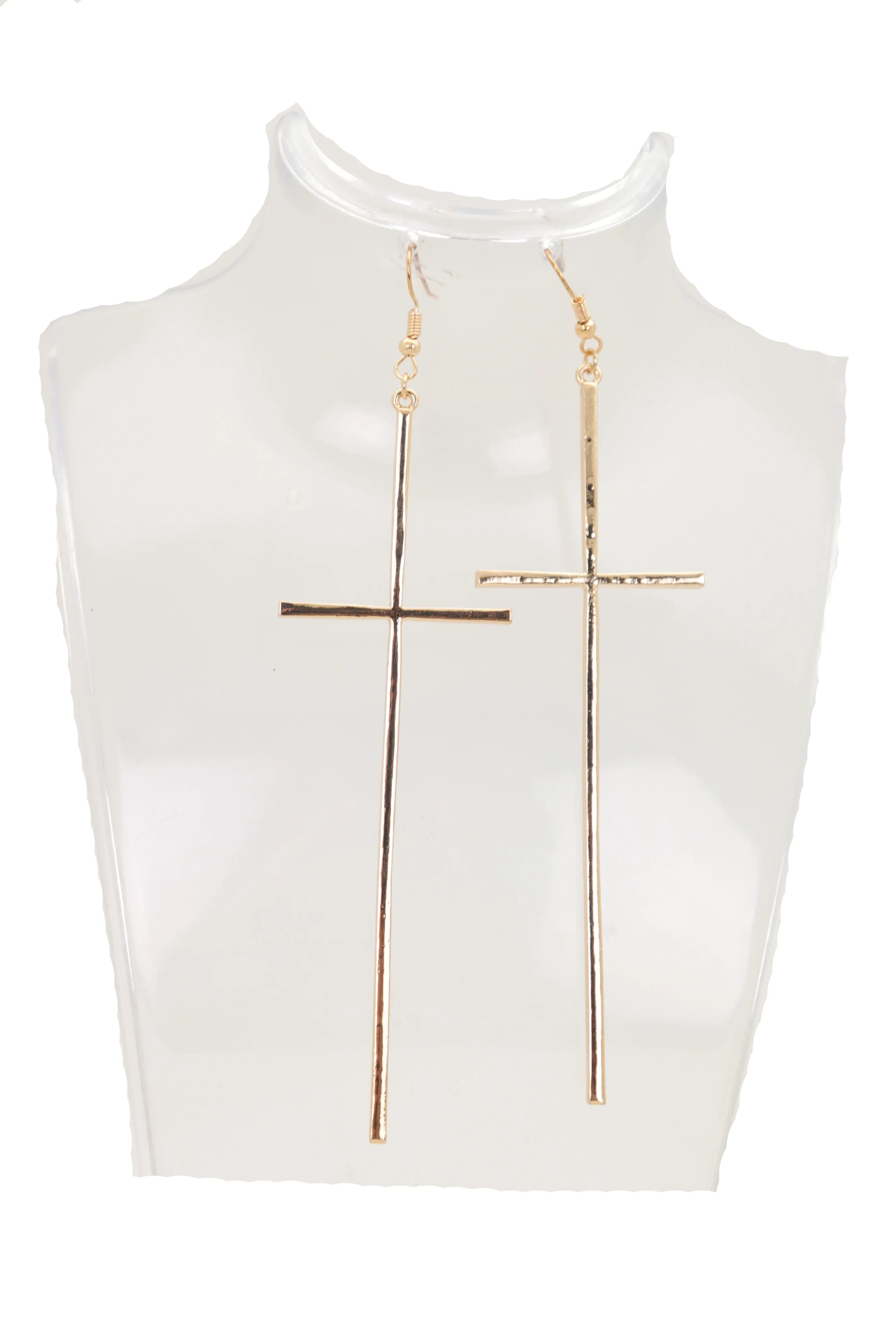Long Cross Dangle Earrings
