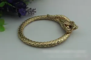 Metal Purse Charm Label Dragon Snake 85mm 3 3/8" Gold Hardware Leather Bag Handbag Clutch Backpack Vintage Diy Handmade Decoration Supplies