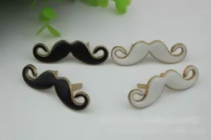 Metal Purse Charm Label Fanny Mustache 50mm 2" Gold Hardware Leather Bag Handbag Clutch Backpack Vintage Diy Handmade Decoration Supplies
