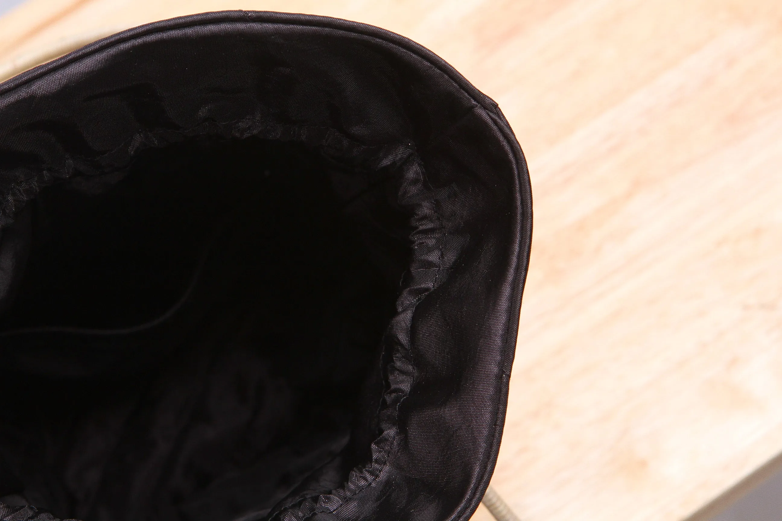 Mini Bamboo Wicker Bucket Handbag (Black)