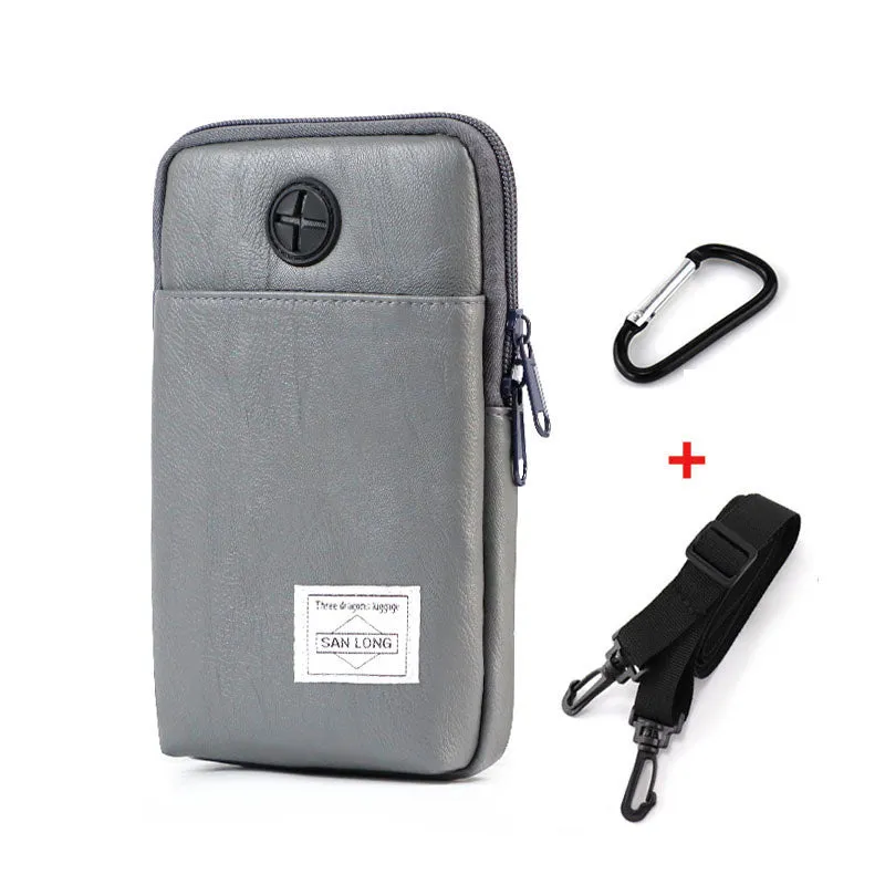 Mobile phone bag, vertical belt bag, simple work bag, multi-functional coin purse, men's shoulder bag, small backpack